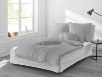 Irisette Interlock-Jersey uni Bettwäsche Set uni Lumen 8129 grau 155 x 220 cm + 1 Kissenbezug 80x80 cm
