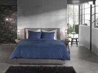 Heckett and Lane Flanell Franela Bettwäsche 155 Blue Horizon Uni Blue-Horizon 1 Bettbezug 155x220cm + 1 Kissenbezug 80x80cm