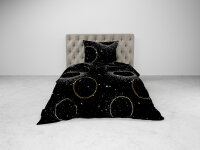 Heckettlane 1 x Bettwäsche 135x200 cm  + 1 x Kopfkissenbezug 80 x 80 cm Flanell Cayla Night Black