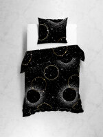 Heckettlane 1 x Bettwäsche 135x200 cm  + 1 x Kopfkissenbezug 80 x 80 cm Flanell Cayla Night Black