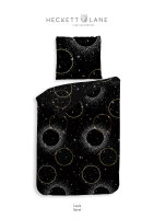 Heckettlane 1 x Bettwäsche 135x200 cm  + 1 x Kopfkissenbezug 80 x 80 cm Flanell Cayla Night Black