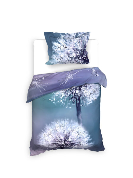 Heckett and Lane Mako Satin Hannia Bettwäsche 155 Blue Nature Blue 1 Bettbezug 155x220cm + 1 Kissenbezug 80x80cm