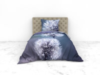 Heckett and Lane Mako Satin Hannia Bettwäsche 155 Blue Nature Blue 1 Bettbezug 155x220cm + 1 Kissenbezug 80x80cm