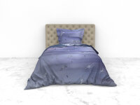 Heckett and Lane Mako Satin Hannia Bettwäsche 155 Blue Nature Blue 1 Bettbezug 155x220cm + 1 Kissenbezug 80x80cm