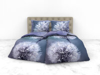 Heckett and Lane Mako Satin Hannia Bettwäsche 155 Blue Nature Blue 1 Bettbezug 155x220cm + 1 Kissenbezug 80x80cm