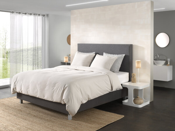 Heckettlane Perkal Percale Spannbetttuch 90x200+40 cm. Volcano Black 1 Spannbetttuch 90 x 200 cm