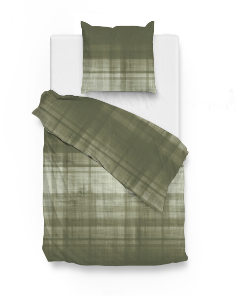Zo!Home Flanell Marley Bettwäsche 135 Kalamata Green  Kalamata-Green 1 Bettbezug 135x200cm + 1 Kissenbezug 80x80cm