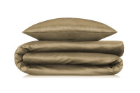 Zo!Home  Velluto a Coste Bettwäsche 155 Pale Gold Uni Pale-Gold 1 Bettbezug 155x220cm + 1 Kissenbezug 80x80cm