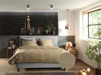 Zo!Home  Velluto a Coste Bettwäsche 155 Pale Gold Uni Pale-Gold 1 Bettbezug 155x220cm + 1 Kissenbezug 80x80cm