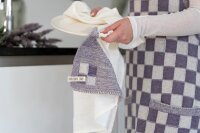 Knit Factory Block  Geschirrtuch 65x65 cm Kariert Beige Rot