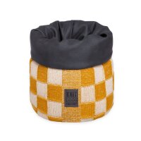 Knit Factory Block Körbchen 25 cm Kariert Beige Gelb