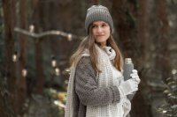 Knit Factory Robin Schal 200x40 cm Glatt Braun