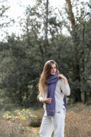 Knit Factory Elin Schal 200x50 cm Glatt Dunkelblau