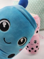 Bubble Tea Plüschtier Boba Kuscheltier Plüschpuppen Weiche Kuscheltier Tee Weiche Puppe Teetasse Kissen Kinderspielzeug (Blau-Grün-schielen, 15 cm)