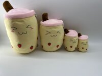 Bubble Tea Plüschtier Boba Kuscheltier Plüschpuppen Weiche Kuscheltier Tee Weiche Puppe Teetasse Kissen Kinderspielzeug (Gelb-schielen, 30 cm)