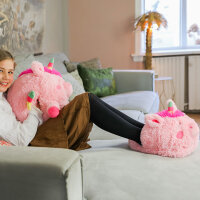 Fußwärmer Kuschelwarmies Kuschelfreunde Wärmekissen Stofftier Kuscheltier Hausschuhe (Einhorn, Fußwärmer 35 cm x 26 cm)