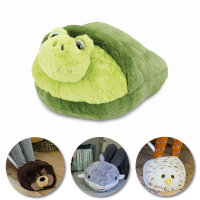 Fußwärmer Kuschelwarmies Kuschelfreunde Wärmekissen Stofftier Kuscheltier Hausschuhe (Schildkröte, Fußwärmer 35 cm x 26 cm)