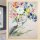 Gilde Bild Frau mit Blumenhut (BxHxL) 80 cm x 100 cm x 3 cm creme grau bunte Blumen auf Leinwand
