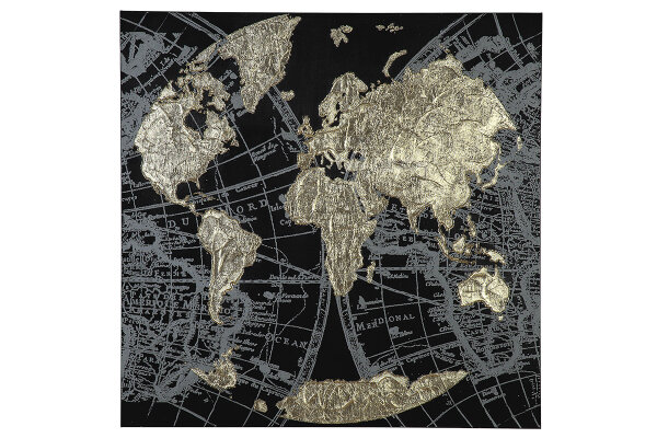 Gilde Bild Golden Earth (BxHxL) 90 cm x 90 cm x 3,7 cm gold schwarz grau auf Leinwand handgemalt