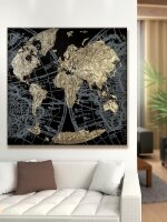 Gilde Bild Golden Earth (BxHxL) 90 cm x 90 cm x 3,7 cm gold schwarz grau auf Leinwand handgemalt