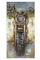 Gilde Metall Bild Motorcycle (BxHxL) 70 cm x 140 cm Handarbeit Kunstobjekt GILDE GALLERY