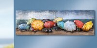 Gilde Metall Bild Beach Of Parasols (BxHxL) 180 cm x 60...