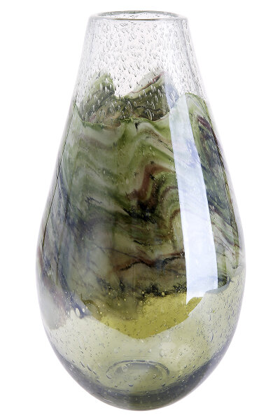 Gilde Glas Kegelvase Florenz (BxHxL) 18 cm x 33,5 cm x 18 cm grünfarben braun klar