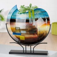Gilde Glasart Deko Vase Campo (BxHxL) 44,5 cm x 48 cm x 10,5 cm gelb grün blau schwarz