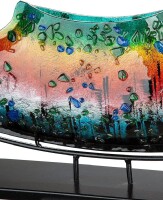 Gilde Glasart br.Dekovase Rainbow Dots (BxHxL) 53 cm x 29 cm x 11 cm bunt schwarz