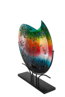 Gilde Glasart Deko Vase Rainbow Dots (BxHxL) 49,5 cm x 47,5 cm x 10,5 cm bunt schwarz