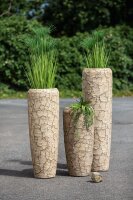Gilde Fiberglas Dekovase Crepa natur (BxHxL) 97 cm mit herausnehmbaren Einsatz nur Indoor ? 34 cm