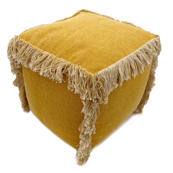 Soma Bodenkissen 2. Wahl Sitzhocker Sitzpouf 40x40 cm Sitzwürfel Sitzpuff Fußhocker Stonewashed gelb - marigold