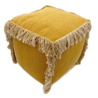 Soma Bodenkissen 2. Wahl Sitzhocker Sitzpouf 40x40 cm Sitzwürfel Sitzpuff Fußhocker Stonewashed gelb - marigold