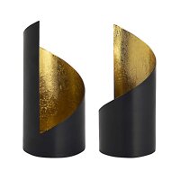 Soma Kerzenhalter 32-teilig Set 2 x 16 VE Teelichthalter Kevin zylindrisch schwarz matt innen vergoldet