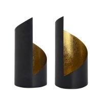 Soma Kerzenhalter 32-teilig Set 2 x 16 VE Teelichthalter Kevin zylindrisch schwarz matt innen vergoldet