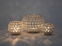 Soma Kerzenhalter 24-teilig Set 3 x 8 VE Teelichthalter Crystal Kerzenständer gold o. silber Vintage Kris gold