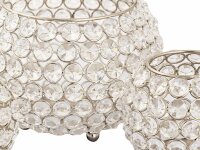 Soma Kerzenhalter 24-teilig Set 3 x 8 VE Teelichthalter Crystal Kerzenständer gold o. silber Vintage Kris silber