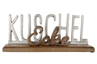 Gilde Holz Schriftzug "Kuschelecke" VE 2 (BxHxL) 43 cm x 17 cm x 8 cm Mangoholz, Alu Sie kaufen hier immer ein Set von 2 gleichen Artikeln.