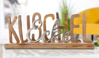 Gilde Holz Schriftzug "Kuschelecke" VE 2 (BxHxL) 43 cm x 17 cm x 8 cm Mangoholz, Alu Sie kaufen hier immer ein Set von 2 gleichen Artikeln.