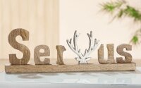 Gilde Holz "Servus" auf Holzbase VE 2 (BxHxL) 5 cm x 14 cm x 46 cm Mangoholz, mit Geweih aus Alu Sie kaufen hier immer ein Set von 2 gleichen Artikeln.