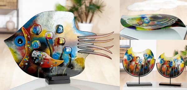 Gilde Glasart Sortiment "Fresh Flowers" Serie 4 Stück  bunt
