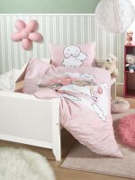 Optidream Renforcé Bettwäsche 100 x 135 cm Bettbezug 100 cm x 135 cm  Kopfkissenbezug 40 x 60 cm Pummel Einhorn rosa