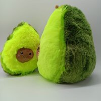 Soma Plüsch-Kissen Avocado Sofa-Rückenkissen Rund Lebensmittel Spielzeug Kuschel-Tier Plüsch-Tier Toy Früchte grün (Avocado 95 cm)+ GRATIS Schlüsselanhänger