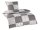Optidream Mikrofaser Bettwäsche 135 x 200 cm Bettbezug Kopfkissenbezug 80 x 80 cm Patty-Grau grau weiss