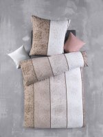 Optidream Mikrofaser Bettwäsche 135 x 200 cm Bettbezug Kopfkissenbezug 80 x 80 cm Ben-Braun braun weiss