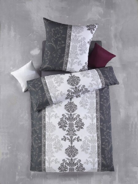 Optidream Mikrofaser Bettwäsche 135 x 200 cm Bettbezug Kopfkissenbezug 80 x 80 cm Sophie-Schwarz weiss schwarz weiss
