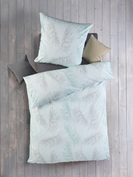 Optidream Renforcé Bettwäsche 135 x 200 cm Bettbezug Kopfkissenbezug 80 x 80 cm Fedora helles türkis