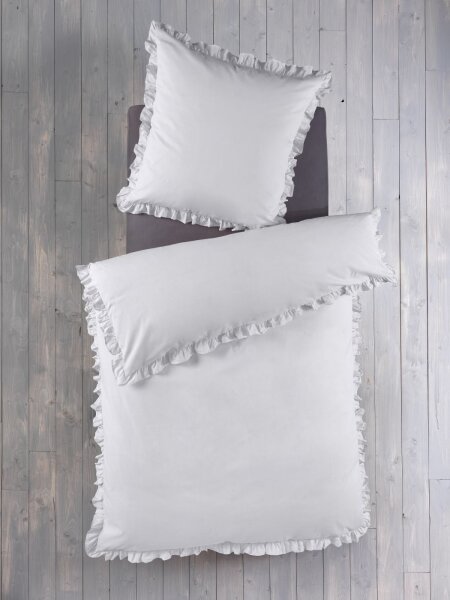 Optidream Renforcé Bettwäsche 135 x 200 cm Bettbezug Kopfkissenbezug 80 x 80 cm silber silber