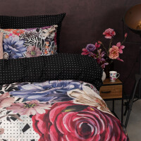 Melli Mello Mako Satin Bettwäsche Bettbezug 100 cm x 135 cm  Kopfkissenbezug 80 x 80 cm Blumen bunt