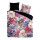 Melli Mello Mako Satin Bettwäsche Bettbezug 100 cm x 135 cm  Kopfkissenbezug 80 x 80 cm Blumen bunt